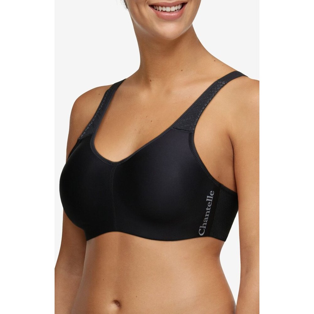 🆕CHANTELLE Everyday High Support Underwire Sports Bra 38DDDD Black #15M1 - Picture 2 of 11